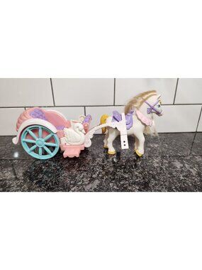 FISHER PRICE ONCE UPON A DREAM ROYAL PONY HARNESS & CARRIAGE HORSE DOLLHOUSE